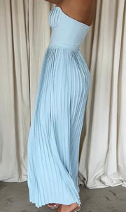 Fashionable Elegant Tube Top Sleeveless Pleated Dress