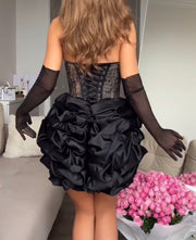 Ruffled Lace Stitching Hollow out See-through Dress