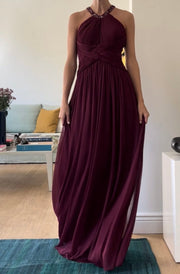 Sleeveless Cross Sexy Short Sleeve Backless Slit Maxi Dress