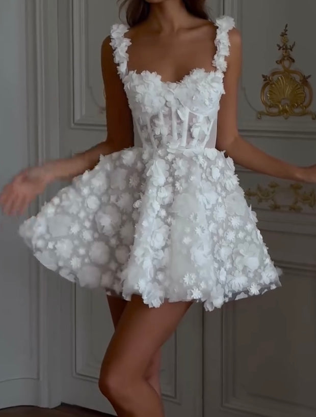 Sling Lace Tube Top Short Skirt