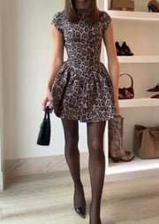 Sexy Leopard Print Backless Dress