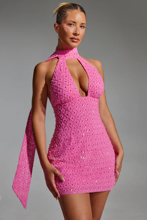 Spring New Women's Fashion European and American Style Sexy Neck Low-cut Backless Slim-fit dress Women