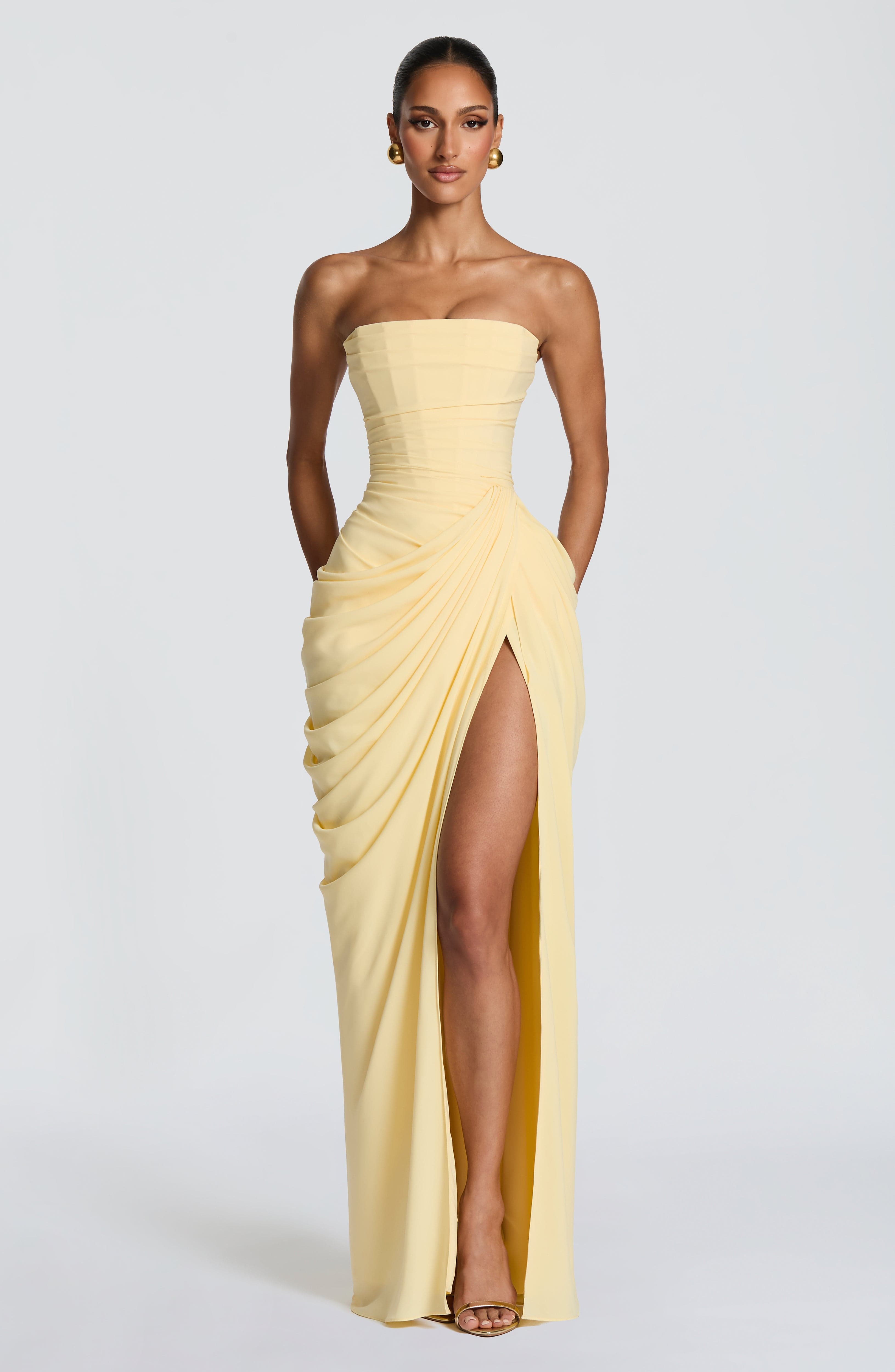 Cyra Maxi Dress - Lemon