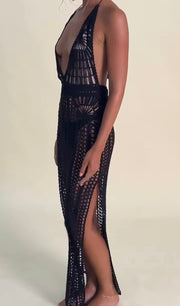 Casual Solid Color Knitted Spaghetti Straps Knitted Cover Outer Wear Dress