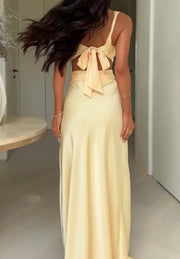 Fashion Hollowed-out Split V-neck Sleeveless Irregular Dress