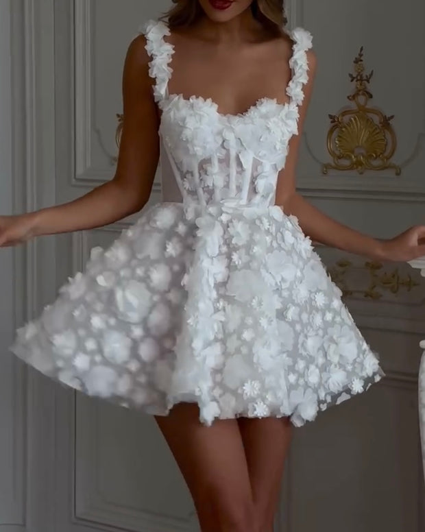 Sling Lace Tube Top Short Skirt