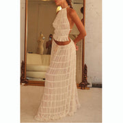 New Sleeveless Halter Top and Skirt Two-Piece Set