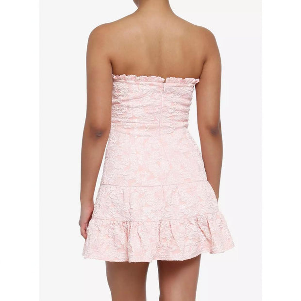 Original Sexy Tube Top Lace Ruffled Mini Skirt