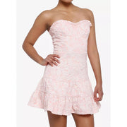 Original Sexy Tube Top Lace Ruffled Mini Skirt