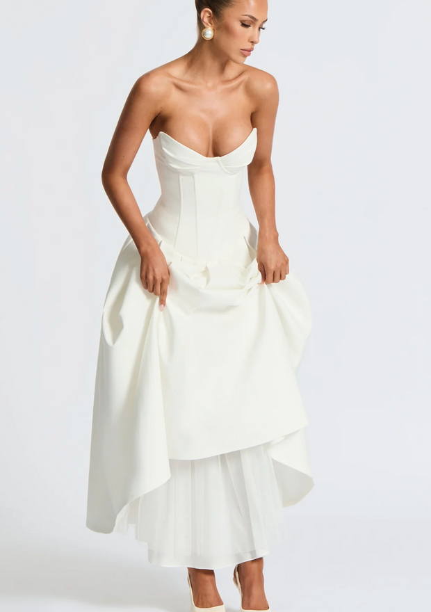 Sexy Sleeveless Pure Color Tube-Top Dress