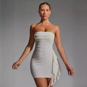 women's new stitching lace-up sexy wrap chest skirt hip dress