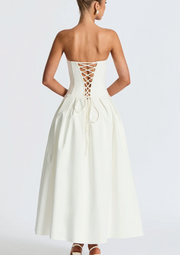 Sexy Sleeveless Pure Color Tube-Top Dress
