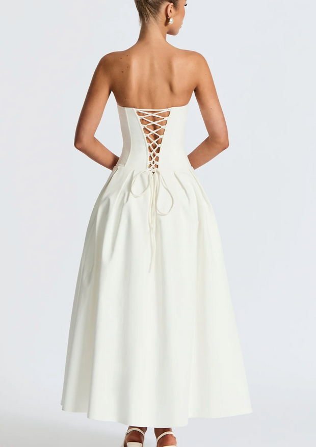 Sexy Sleeveless Pure Color Tube-Top Dress