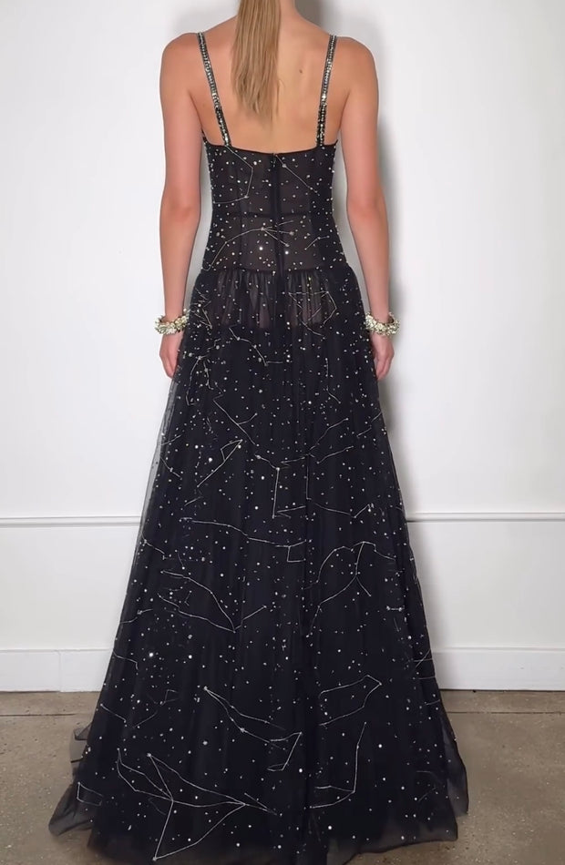 Temperament Camisole Mesh Glitter Dress
