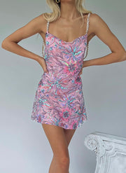 Sexy off-Neck Backless Sequins Floral Dress