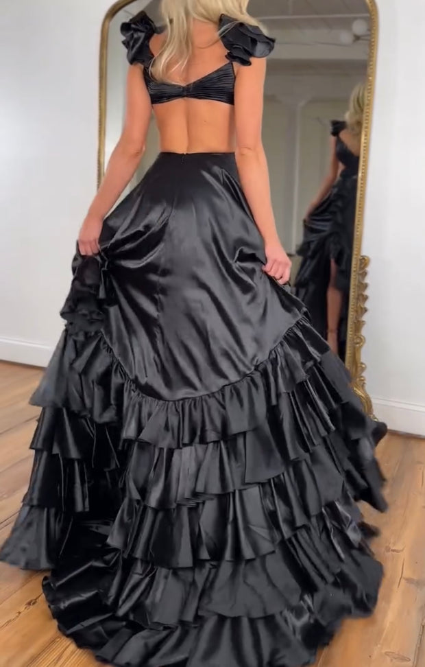 Young Solid Color High Sense Heavy Industry Elegant Evening Dress