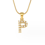 Letter Pearl Charm Necklace